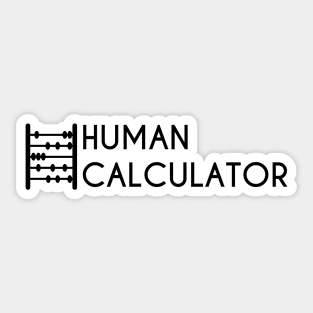 Human Calculator (Abacus) Black Sticker